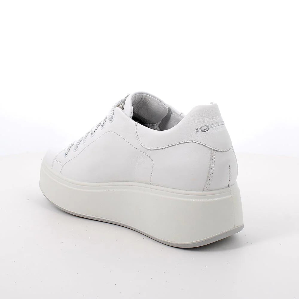 IGI&CO. SNEAKERS bianco / white con dettagli decorativi effetto gioiello (strass e brillantini argento)