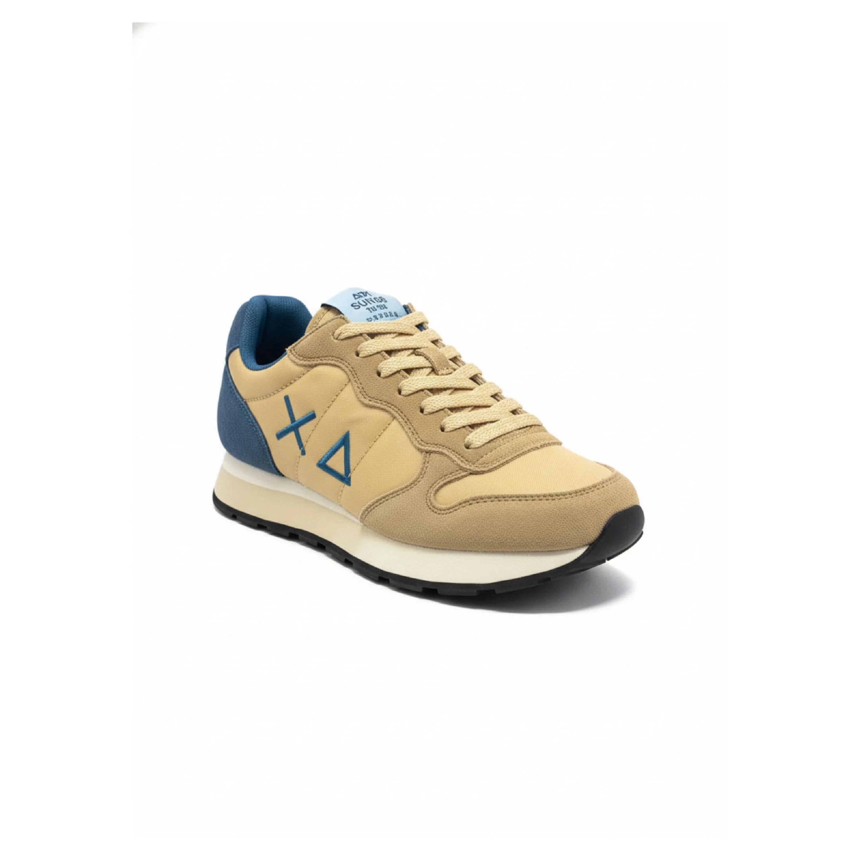 Sneakers Uomo SUN68 Tom Beige e Blu – Sneaker Running Casual in Nylon e Suede