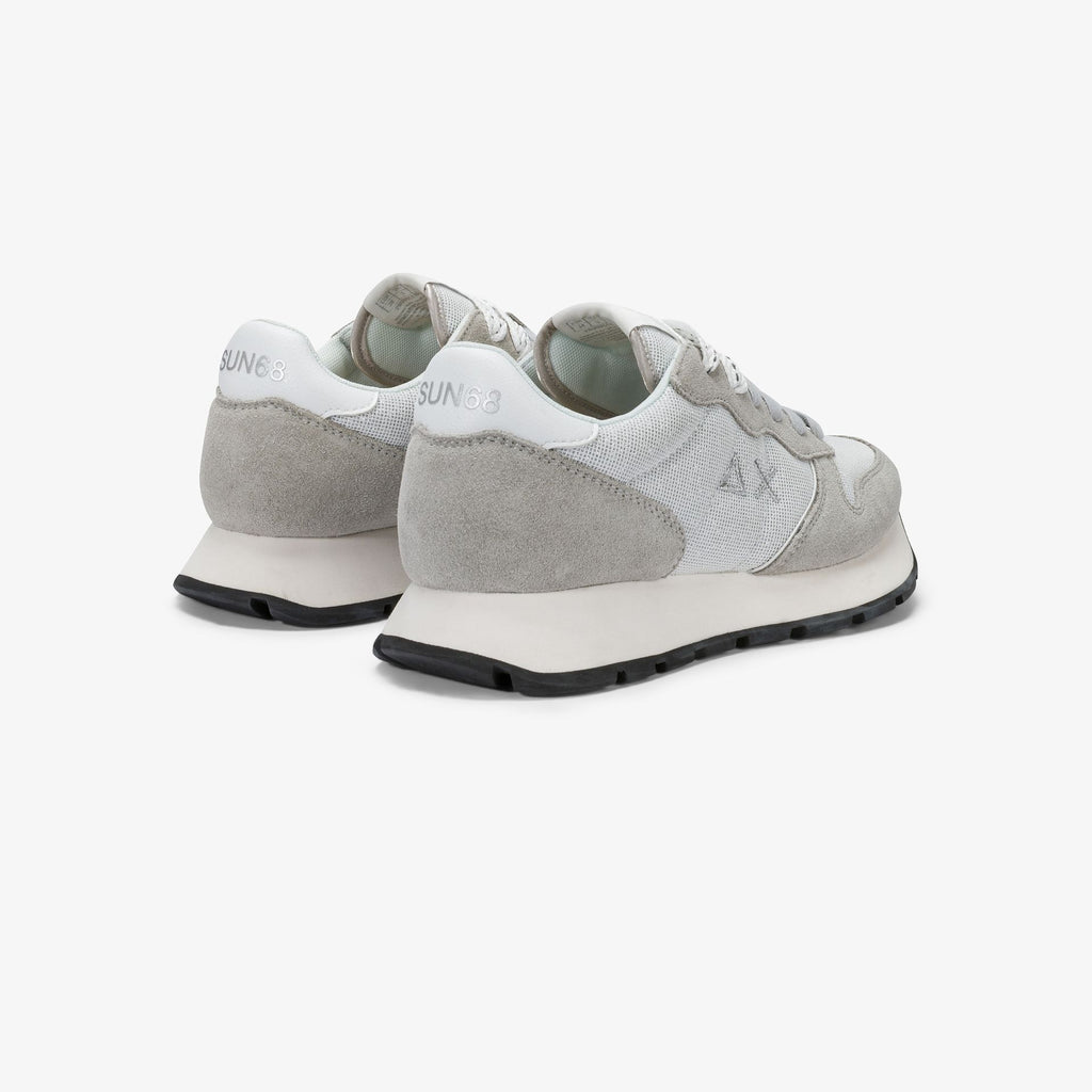Sneaker Ally Glitter in suede e lurex argento