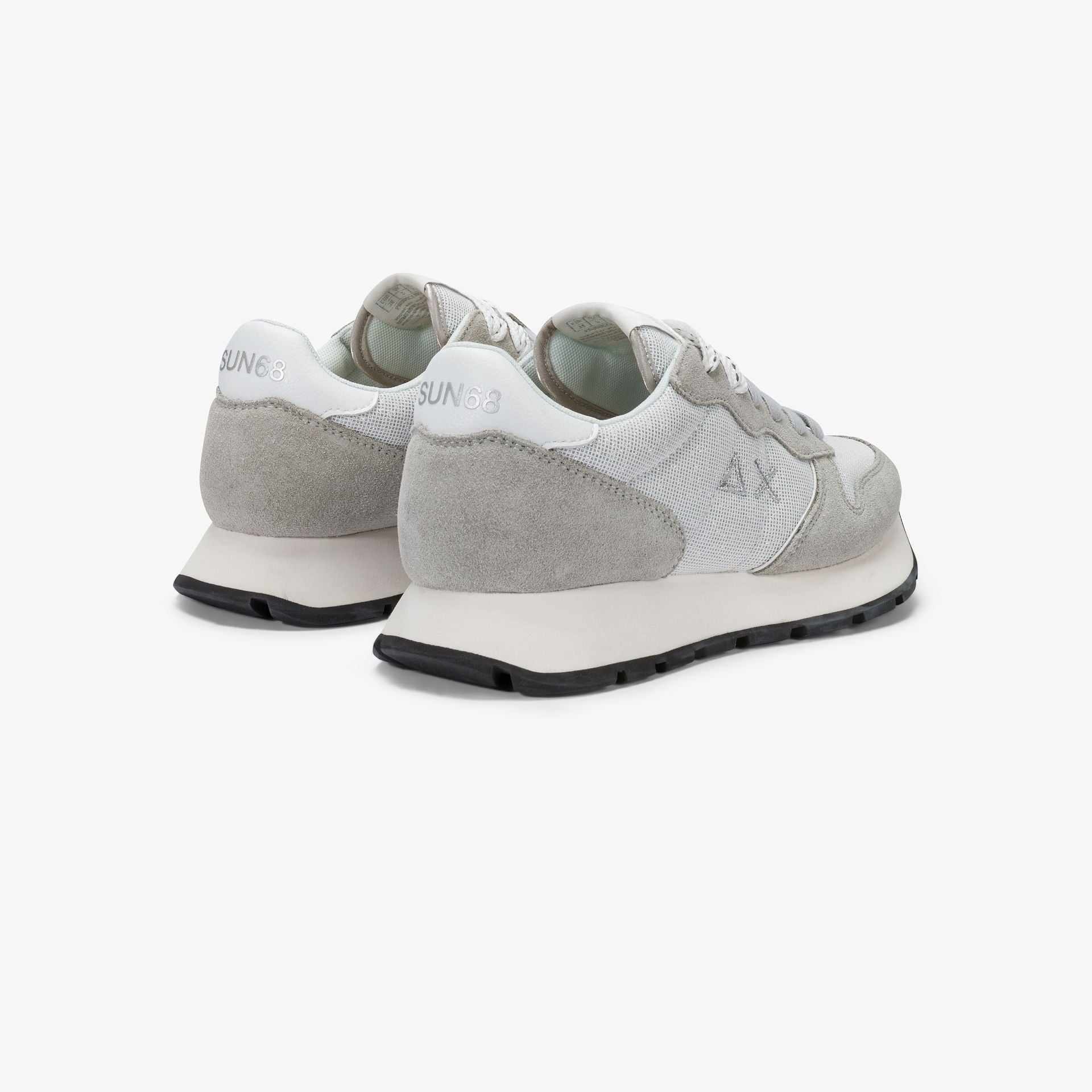 Sneaker Ally Glitter in suede e lurex argento