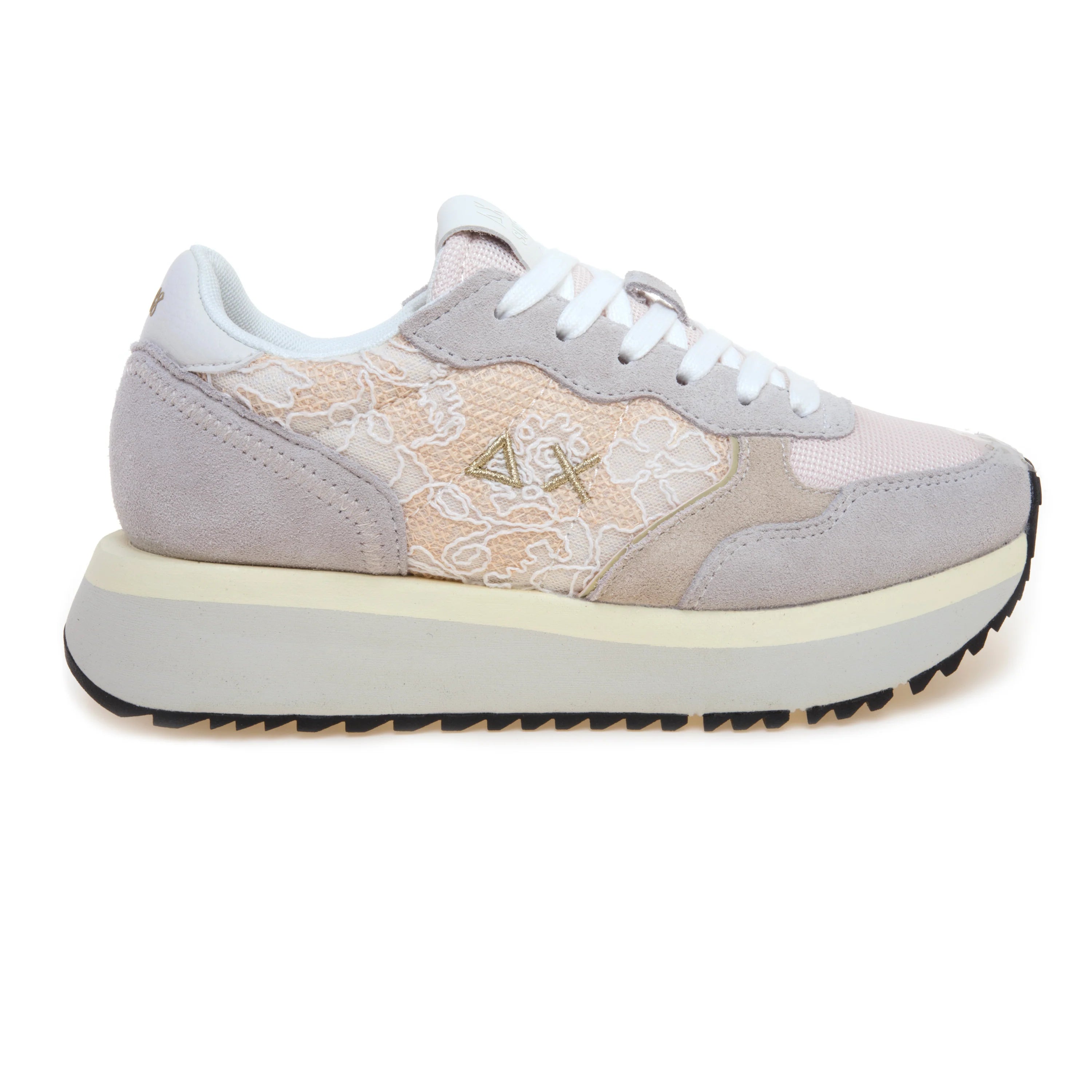 SUN 68 Sneaker SUN68 Big Ally Flower in camoscio e pizzo con pattern floreale