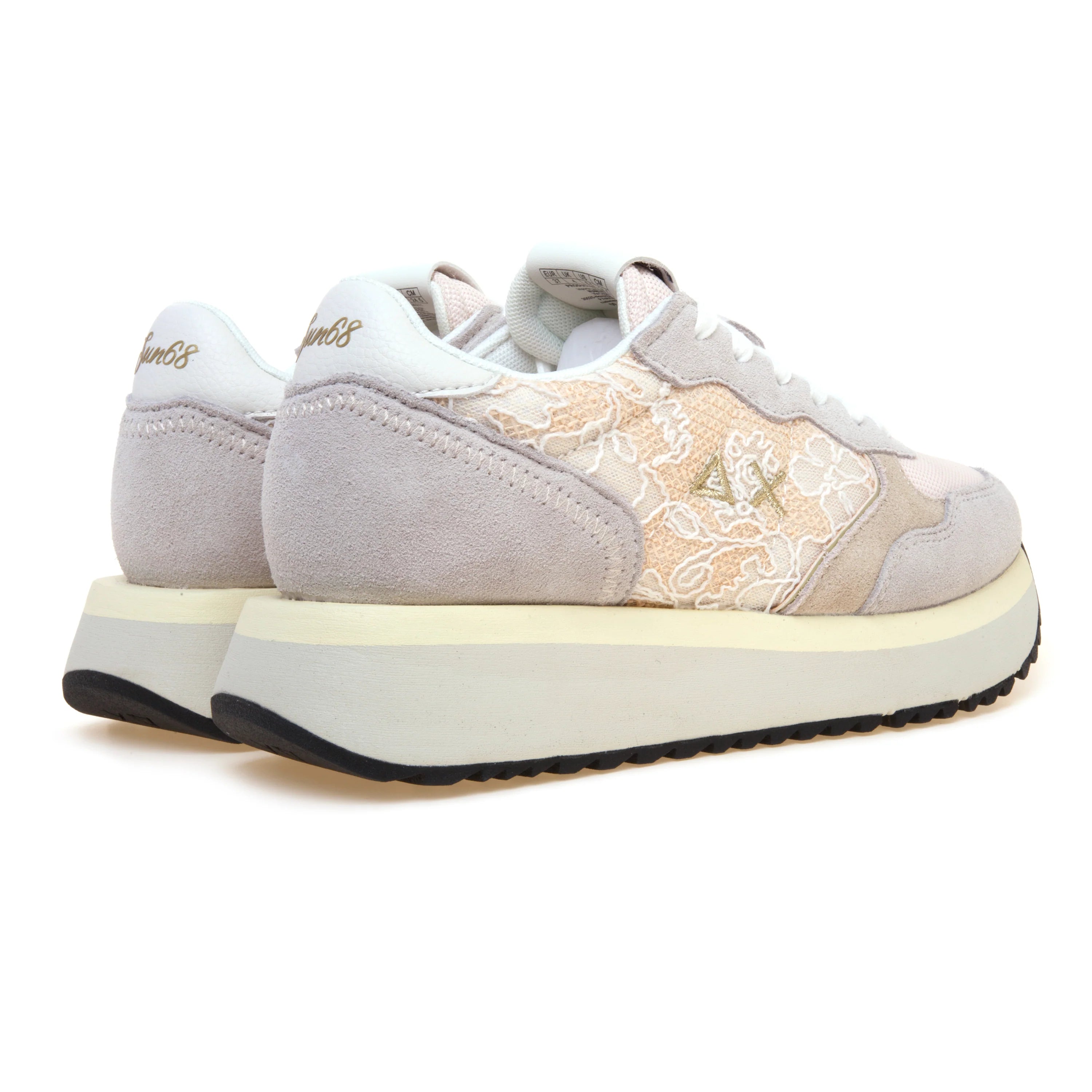 SUN 68 Sneaker SUN68 Big Ally Flower in camoscio e pizzo con pattern floreale