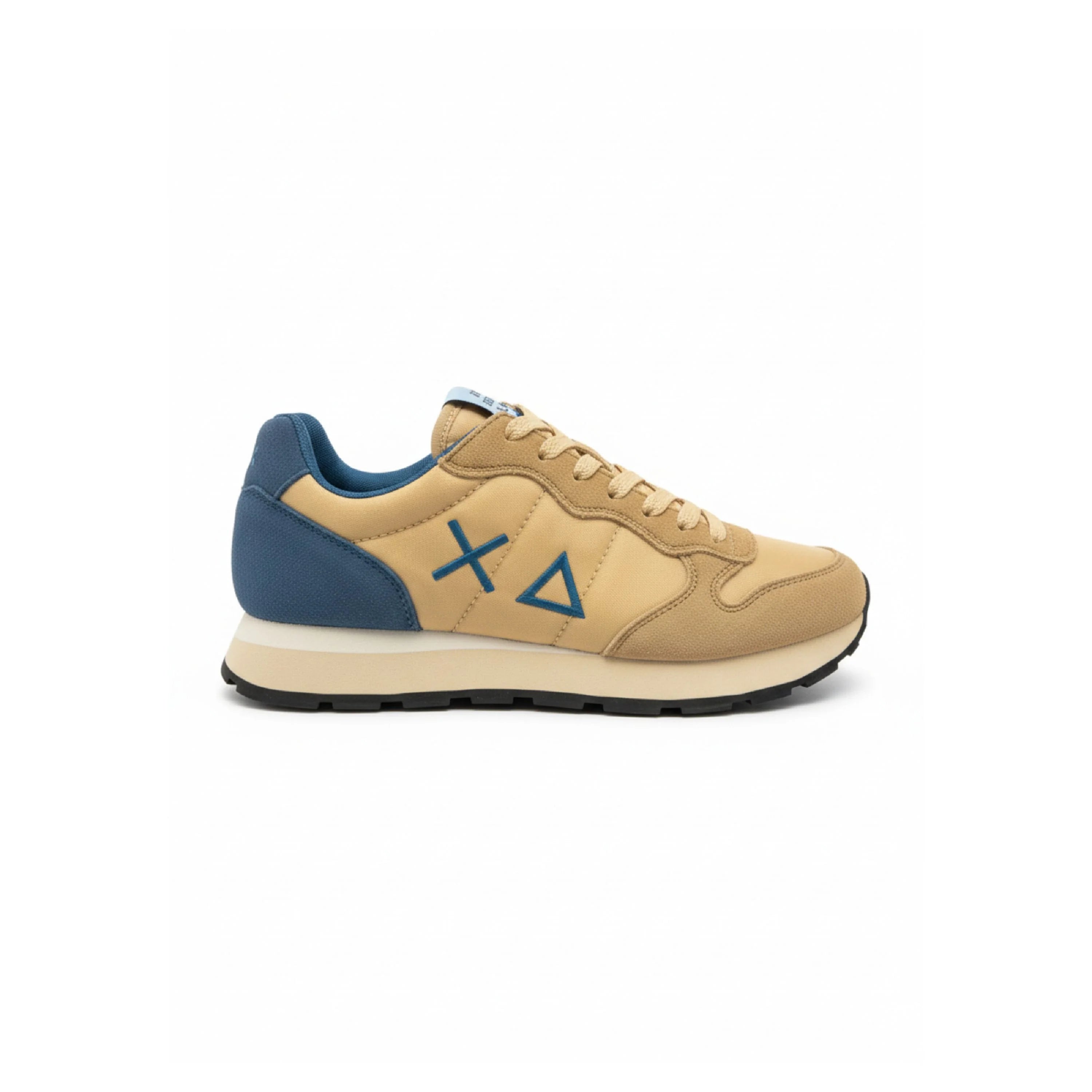 Sneakers Uomo SUN68 Tom Beige e Blu – Sneaker Running Casual in Nylon e Suede